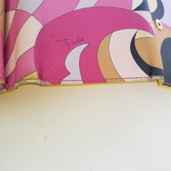 Emilio Pucci Mini Card Holder Bill Coin Colorful Wallet Small Compact Geometric - Picture 7 of 10